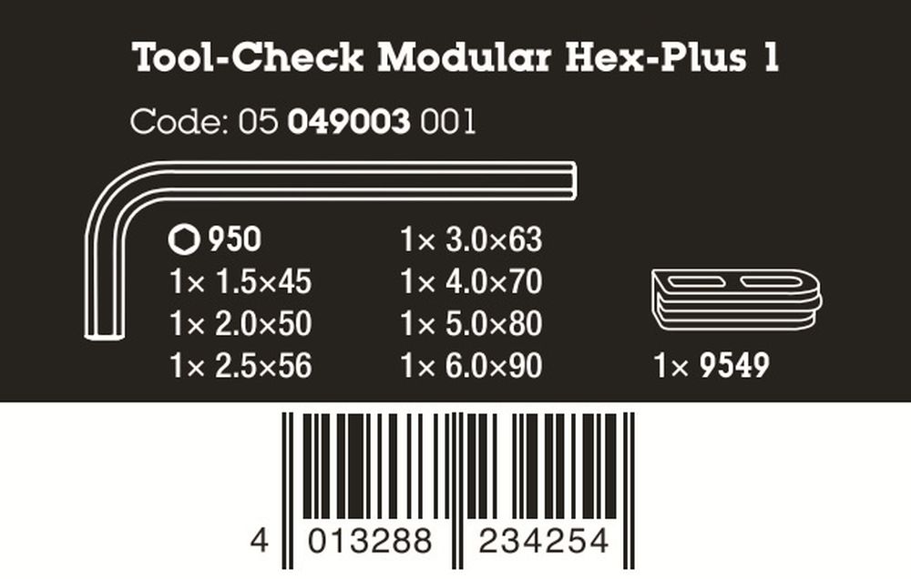 Wera Tool-Check Modular Hex Plus 1 L-Keys Set 7 Pieces Metric 05049003001