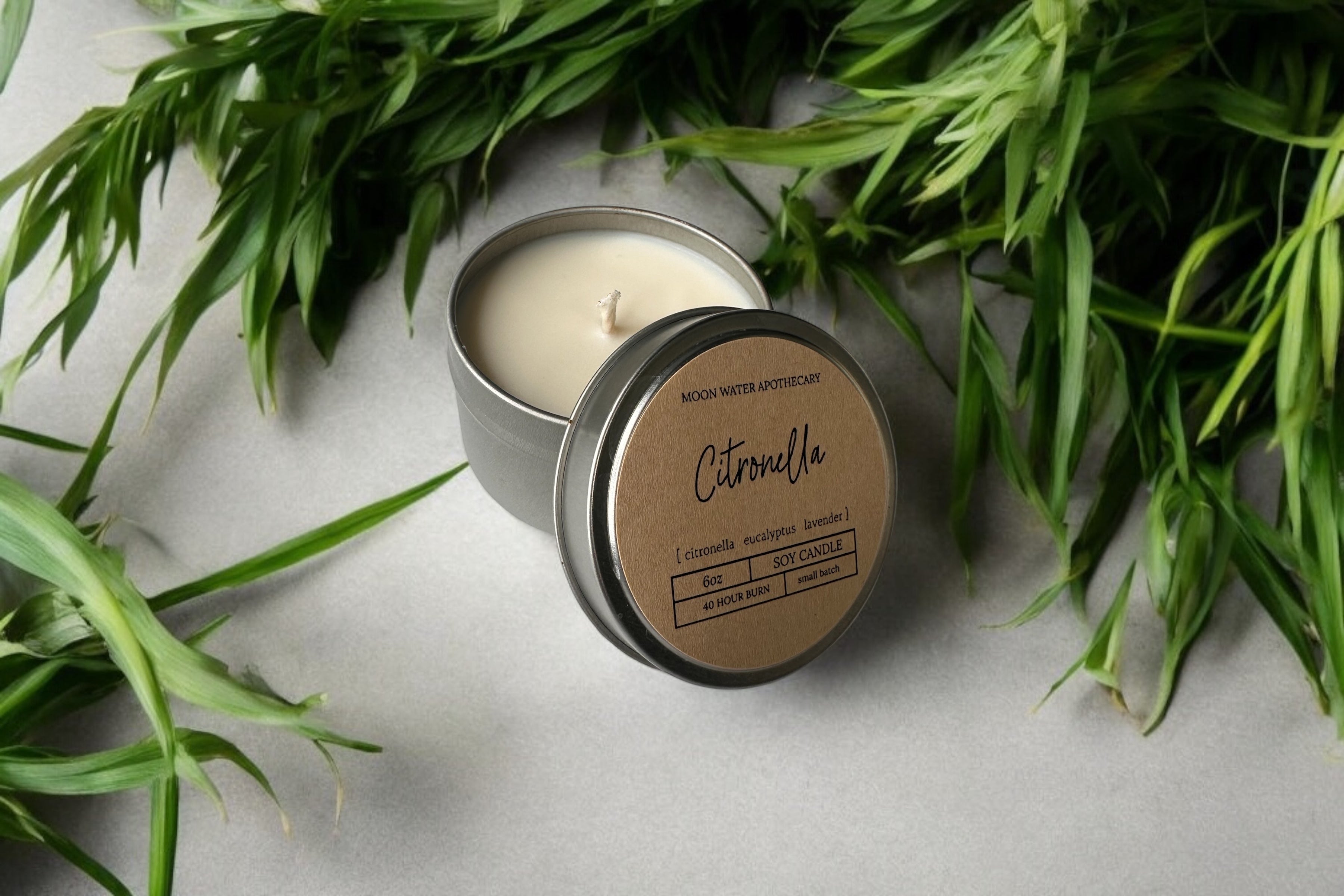 Citronella Candle – 16 oz 3-Wick Outdoor Mosquito Repellent with Essential Oils -- by Moon Water Apothecary!